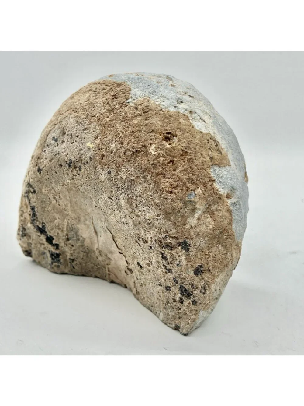 Natural Agate Geode Half Quartz Crystal Druzy Polished Stone Decor 4.25in
